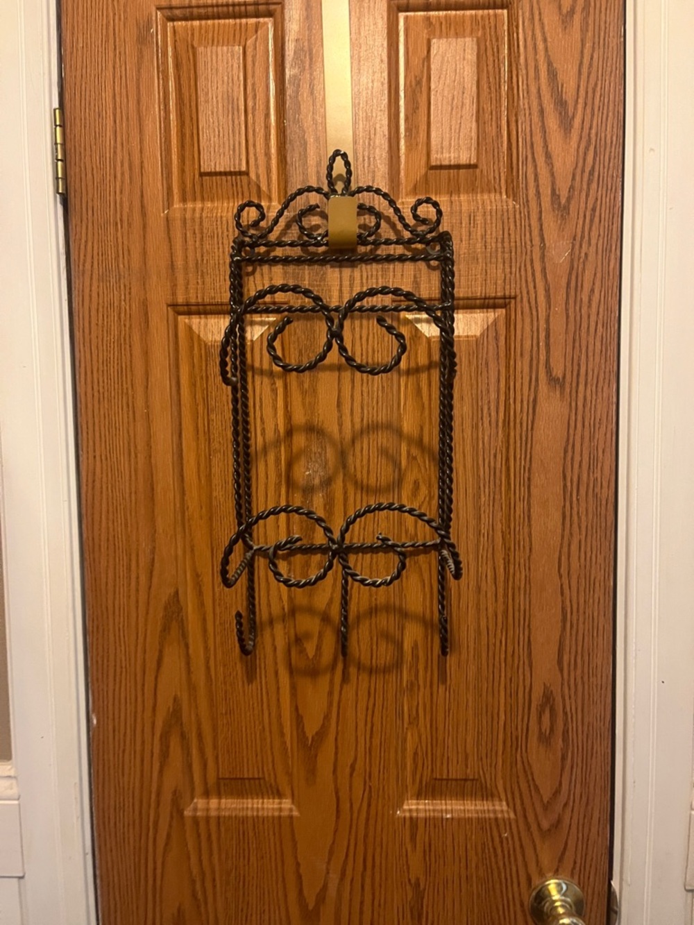Decorative Black Wrought Iron Hanging towel  Rack